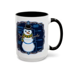 Snowman Anatomy - Color Accent Mug – Funny Christmas - Science Coffee Mug - Image 19