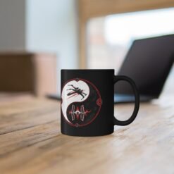 Balance of the Force – Black Mug – Yin Yang Galactic Starfighter Design - Image 5