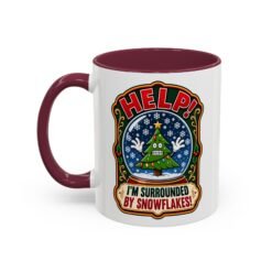 Help! I'm Surrounded By Snowflakes - Color Accent Mug – Funny Sarcastic Christmas - Image 12