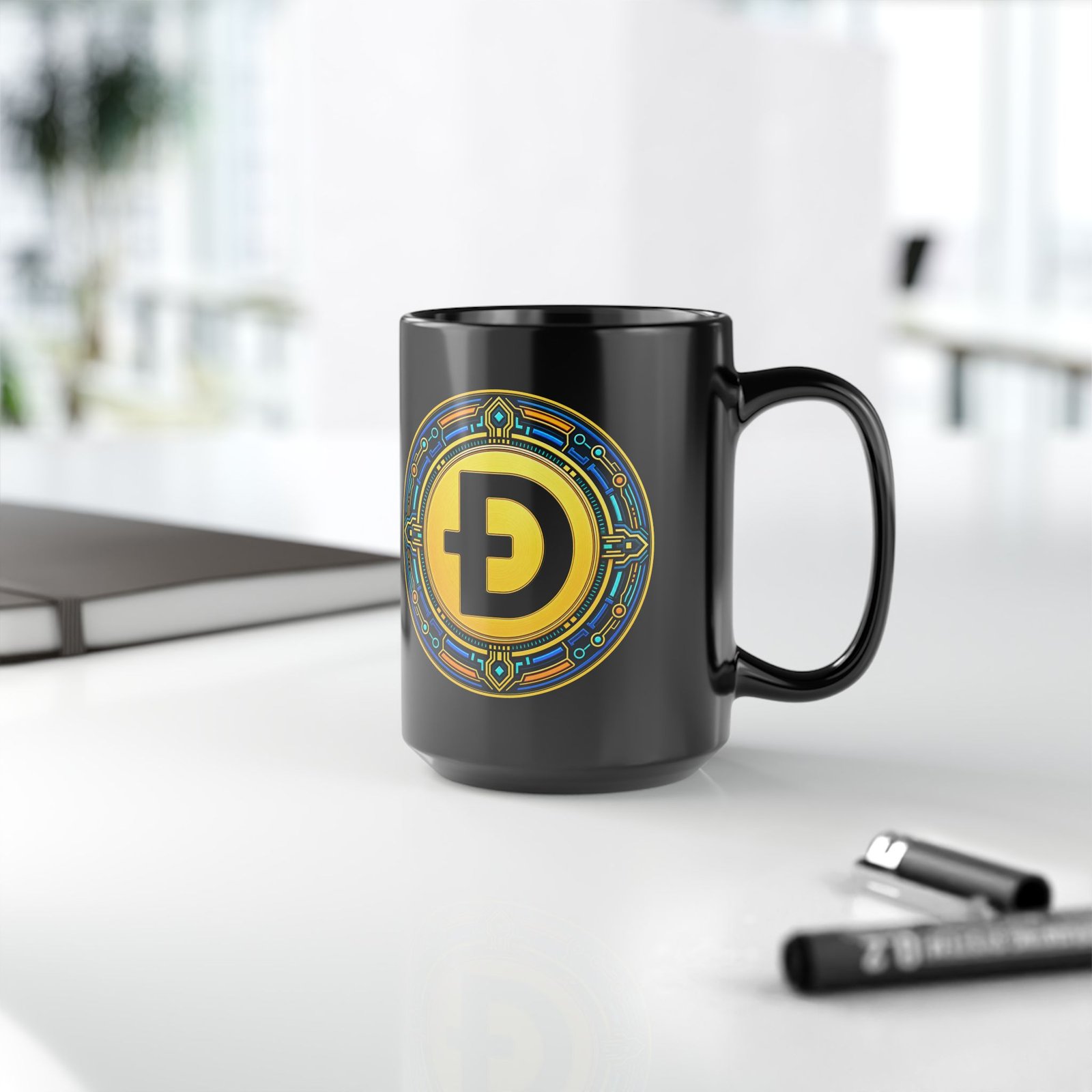 Dogecoin - Black Mug – Much Coffee, Very Wow - Image 9