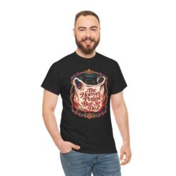 The Horrors Persist But So Do I – Unisex T-Shirt – Existential Black Cat Energy - Image 8
