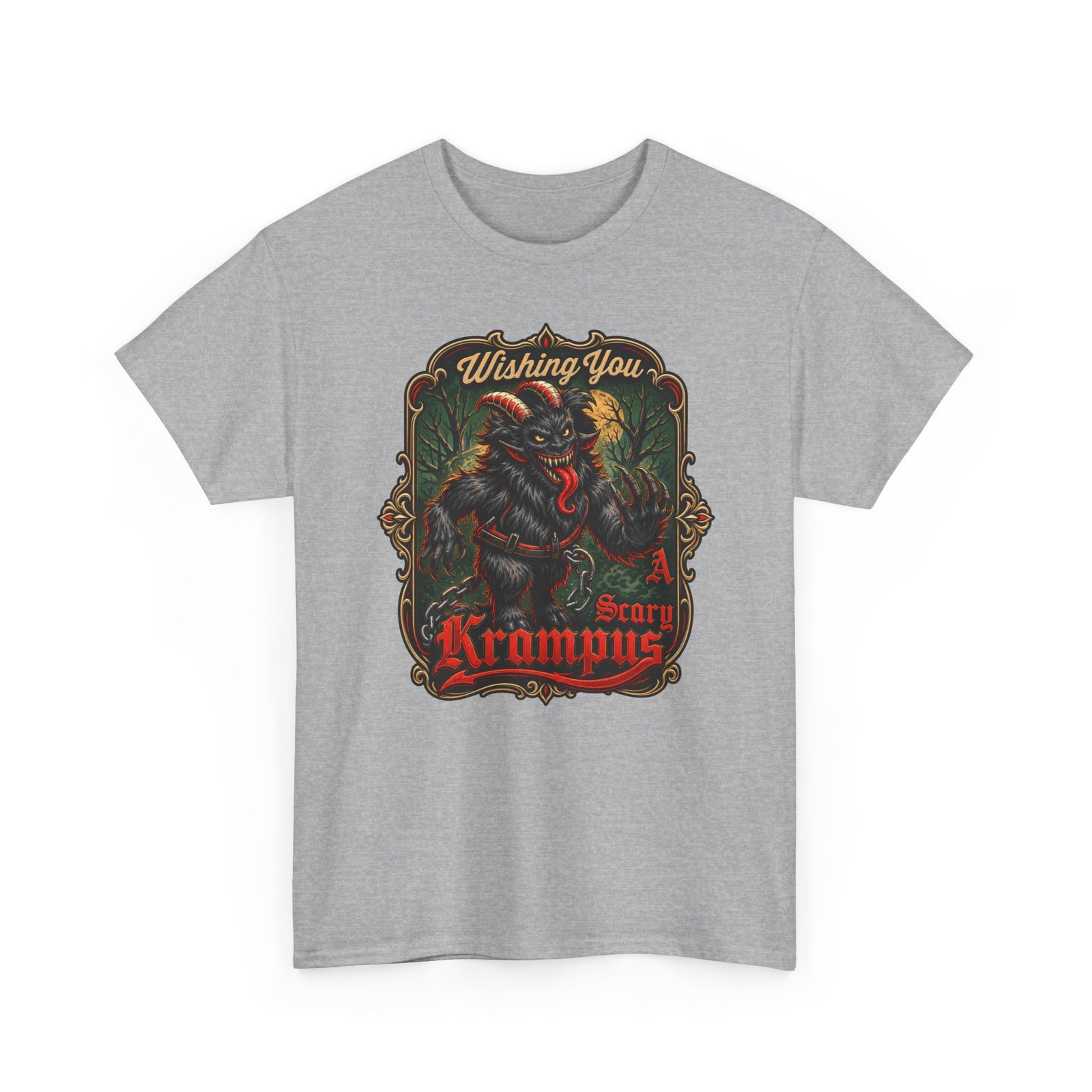 Wishing You a Scary Krampus - Unisex T-Shirt – Dark Christmas Horror - Image 20