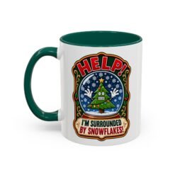 Help! I'm Surrounded By Snowflakes - Color Accent Mug – Funny Sarcastic Christmas