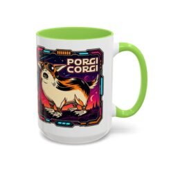 Porgi Corgi Color Accent Mug – Sip with Galactic Cuteness - Image 35