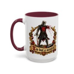 'Tis But a Scratch - Color Accent Mug – Funny Monty Python - Black Knight - Image 10