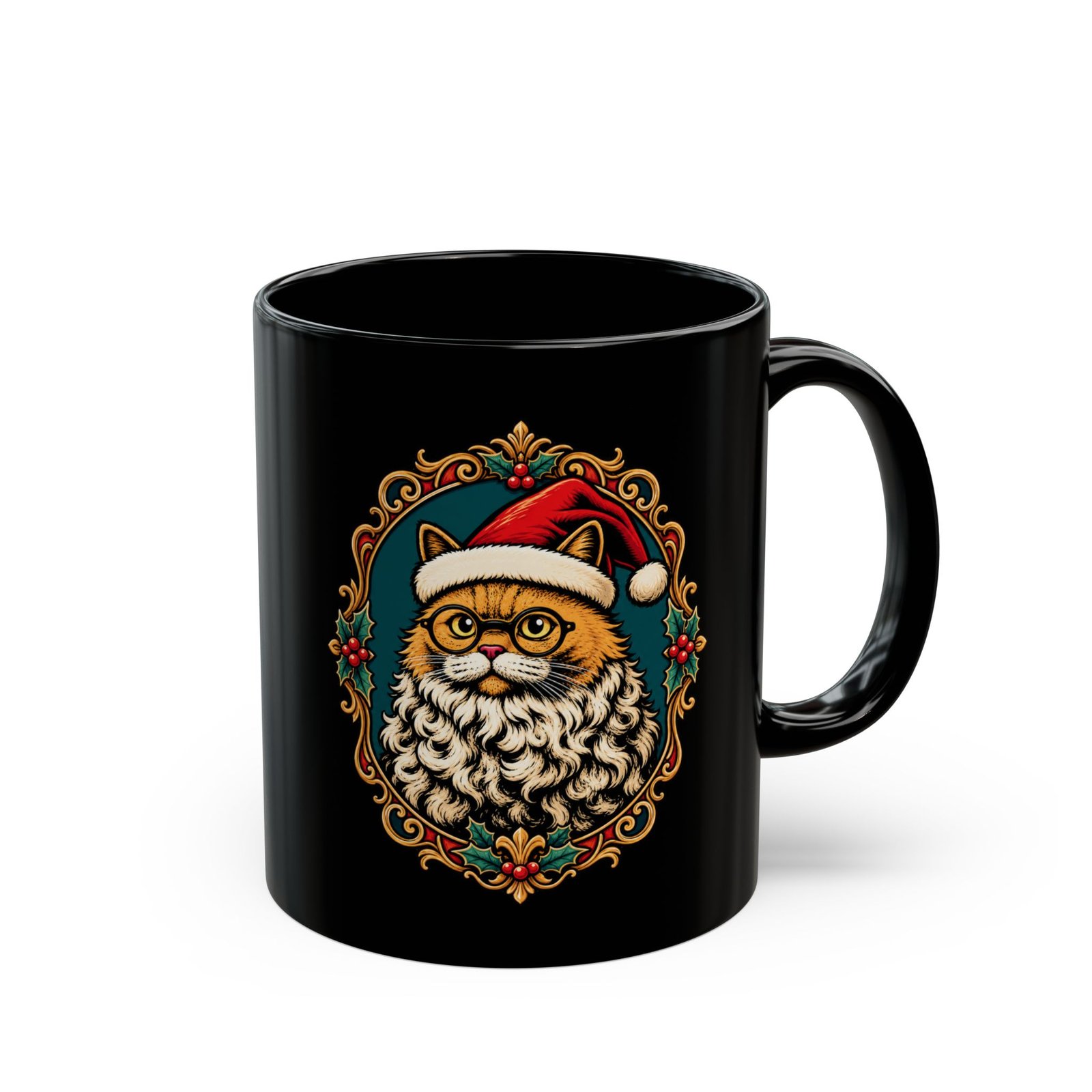 Santa Claws – Black Mug – Meowy and Bright