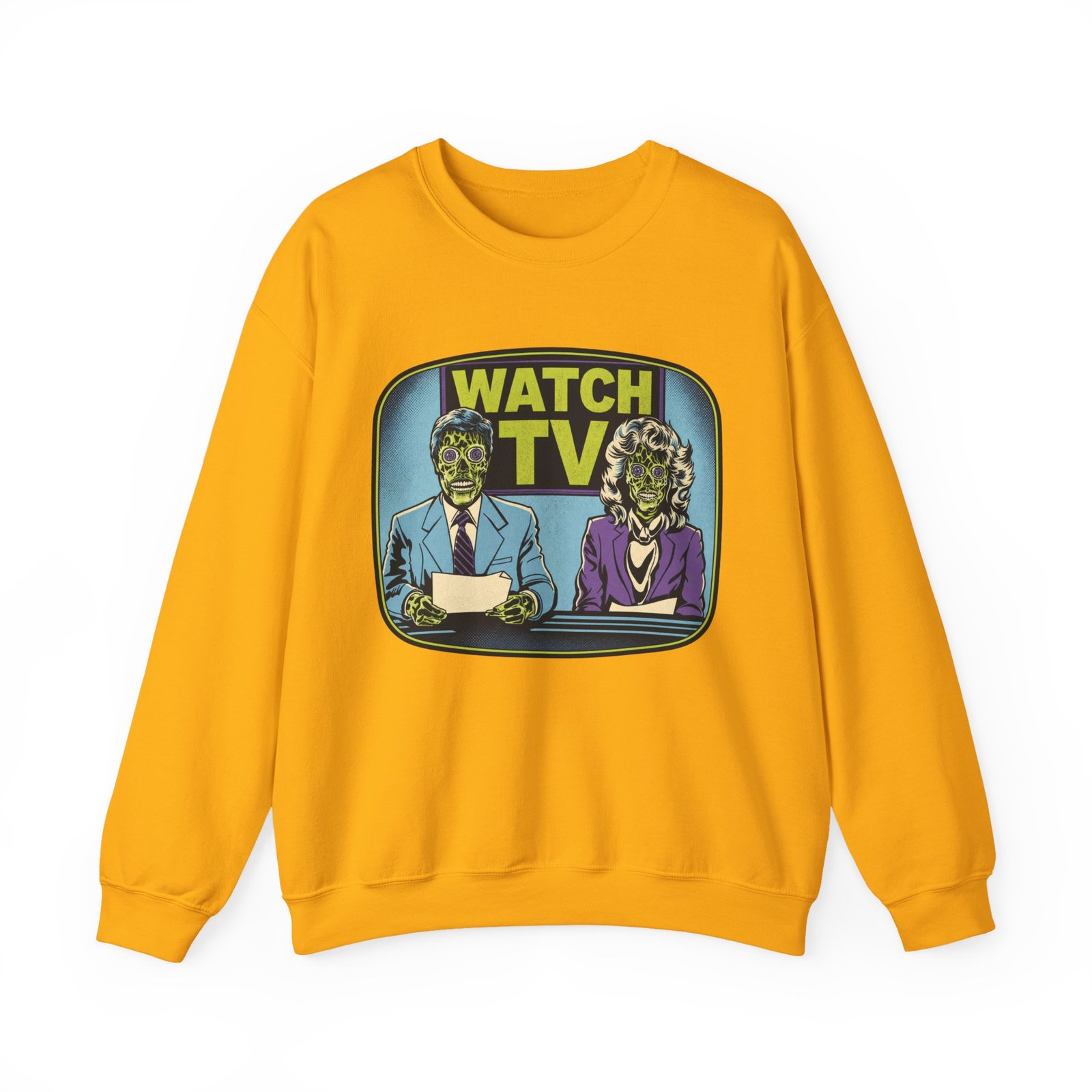 Watch TV - Unisex Sweatshirt – They Live, Alien News - Retro Sci-Fi - Dystopian - Image 16
