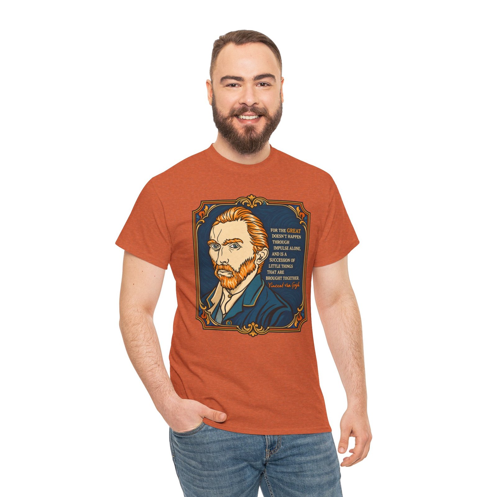 Vincent van Gogh Inspirational Quote – Unisex T-Shirt – Great Things Take Time - Image 8