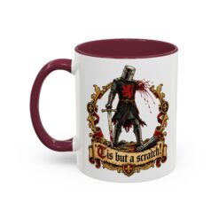 'Tis But a Scratch - Color Accent Mug – Funny Monty Python - Black Knight - Image 4