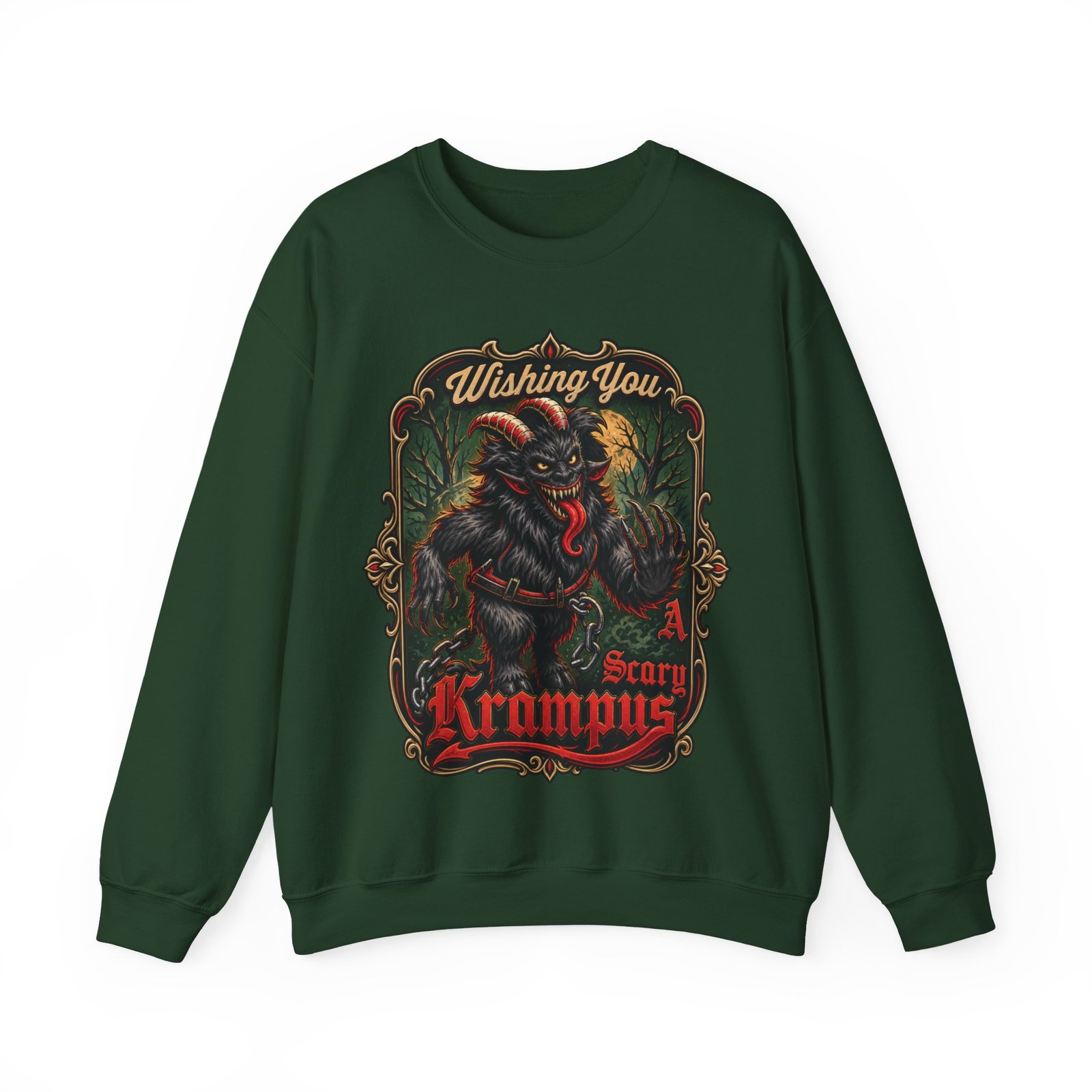 Wishing You a Scary Krampus - Unisex Sweatshirt – Dark Christmas Horror - Image 17