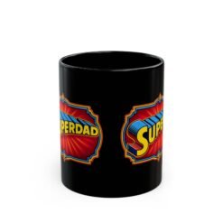 Superdad - Black Mug – Funny Superhero Dad - Father’s Day Gift - Image 3