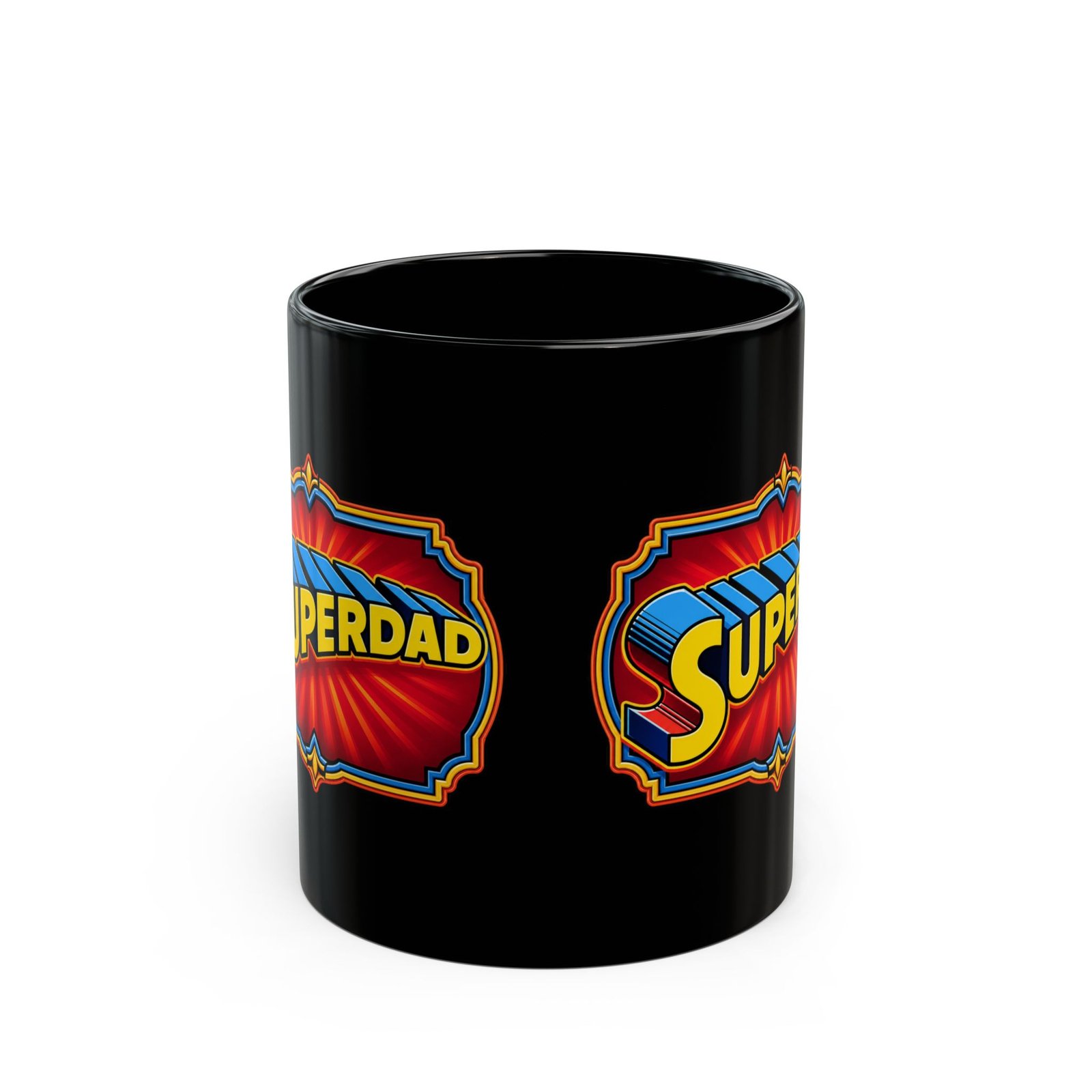 Superdad - Black Mug – Funny Superhero Dad - Father’s Day Gift - Image 3