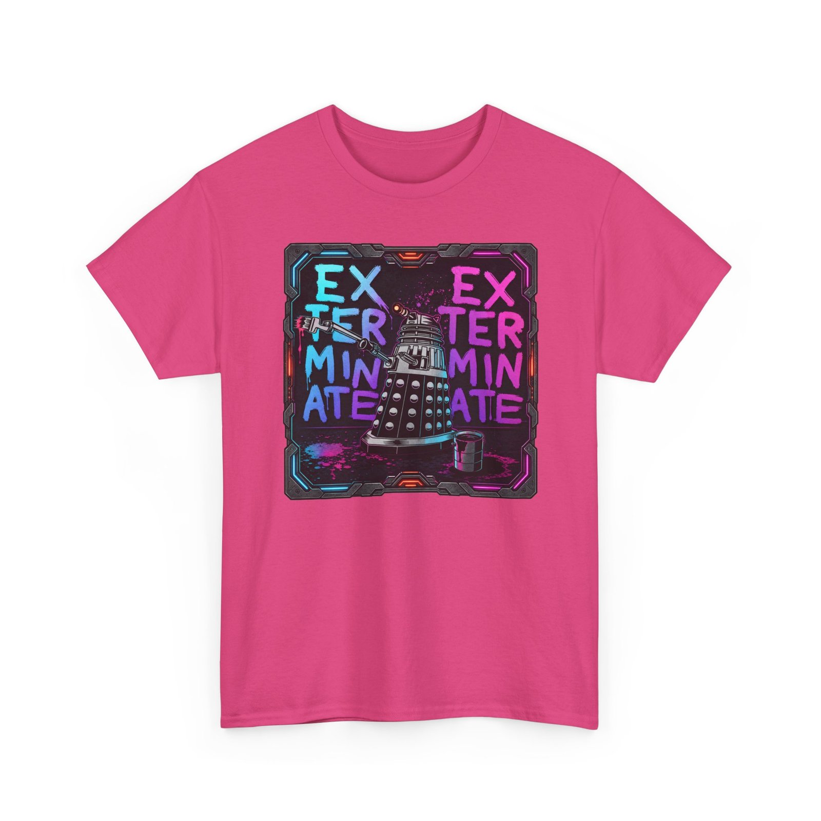 Exterminate! - Unisex T-Shirt – Retro Sci-Fi - Robot Graffiti Art - Image 28