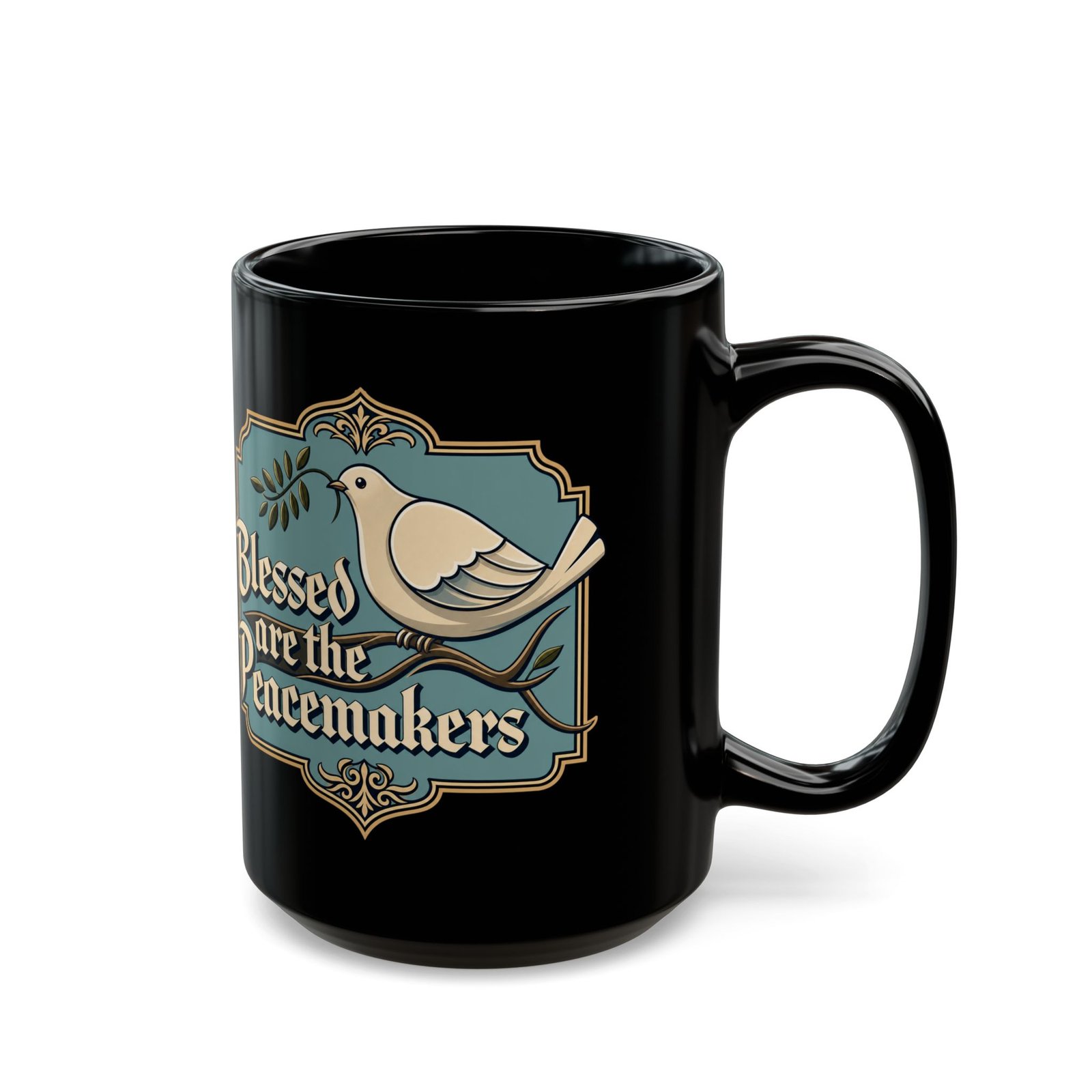 Blessed Are The Peacemakers - Black Mug – Sip with a Spirit of Peace - Image 5
