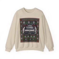 Table Tennis Ugly Christmas Sweatshirt – Serve Up the Holiday Spirit - Image 16