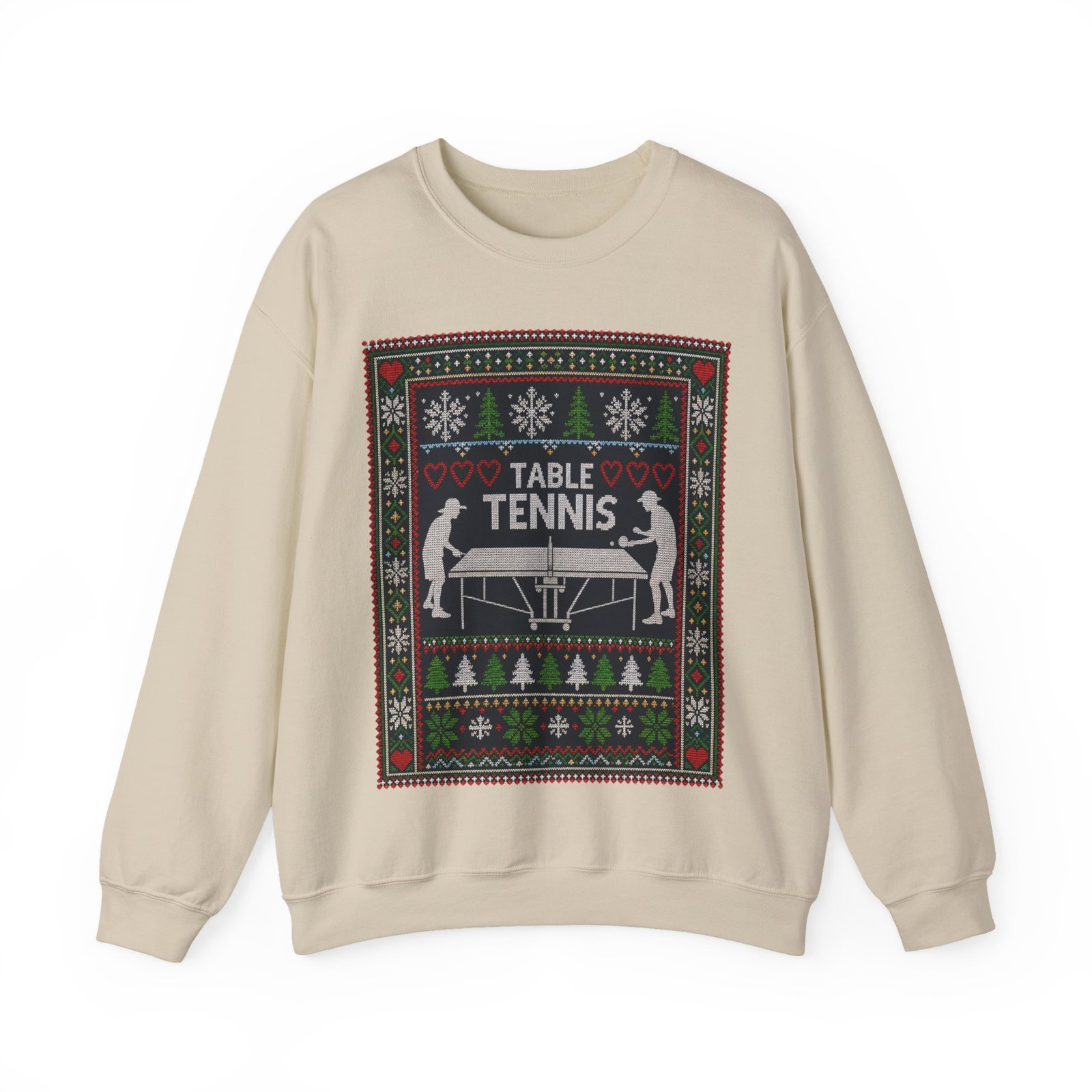 Table Tennis Ugly Christmas Sweatshirt – Serve Up the Holiday Spirit - Image 16