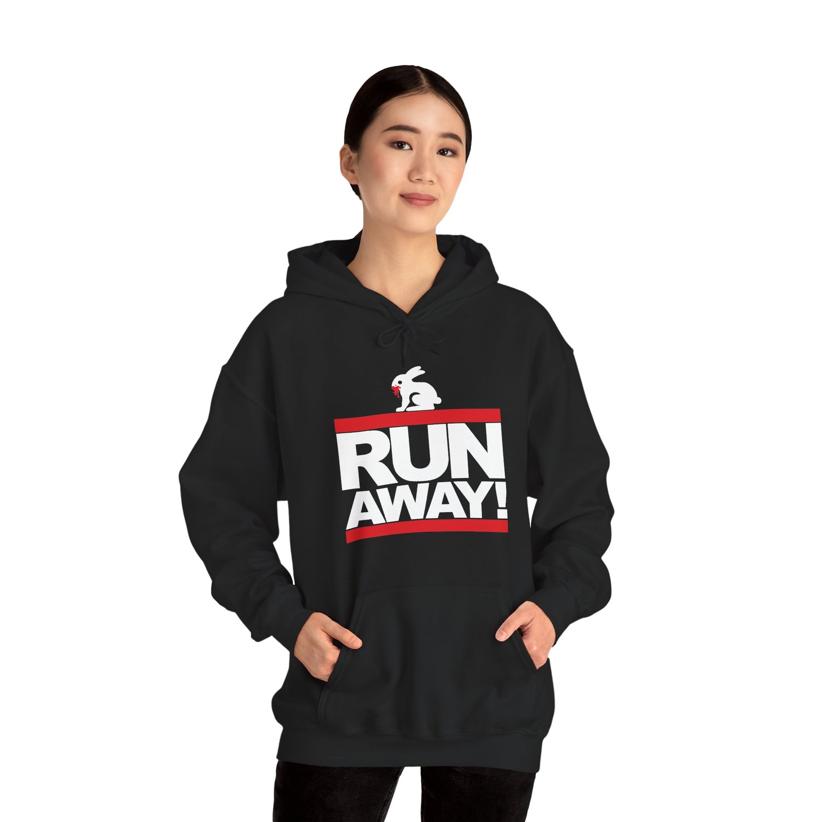 Run Away Rabbit - Unisex Hoodie – Monty Python Killer Rabbit - Retro Hip-Hop Style - Image 6
