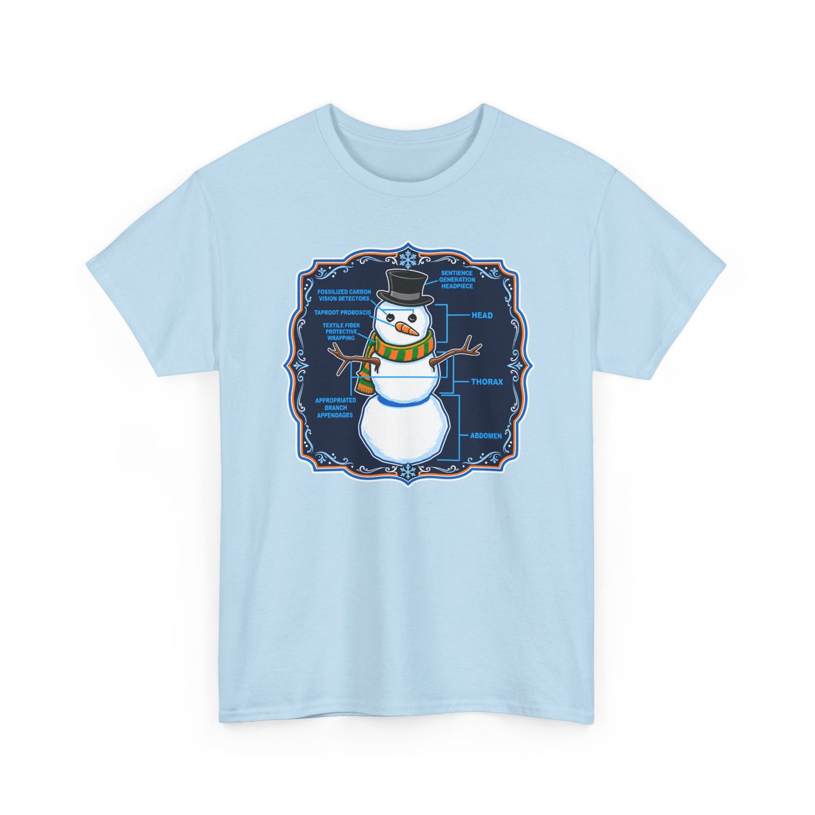 Snowman Anatomy - Unisex T-Shirt – Funny Christmas - Winter Science Diagram Tee - Image 15