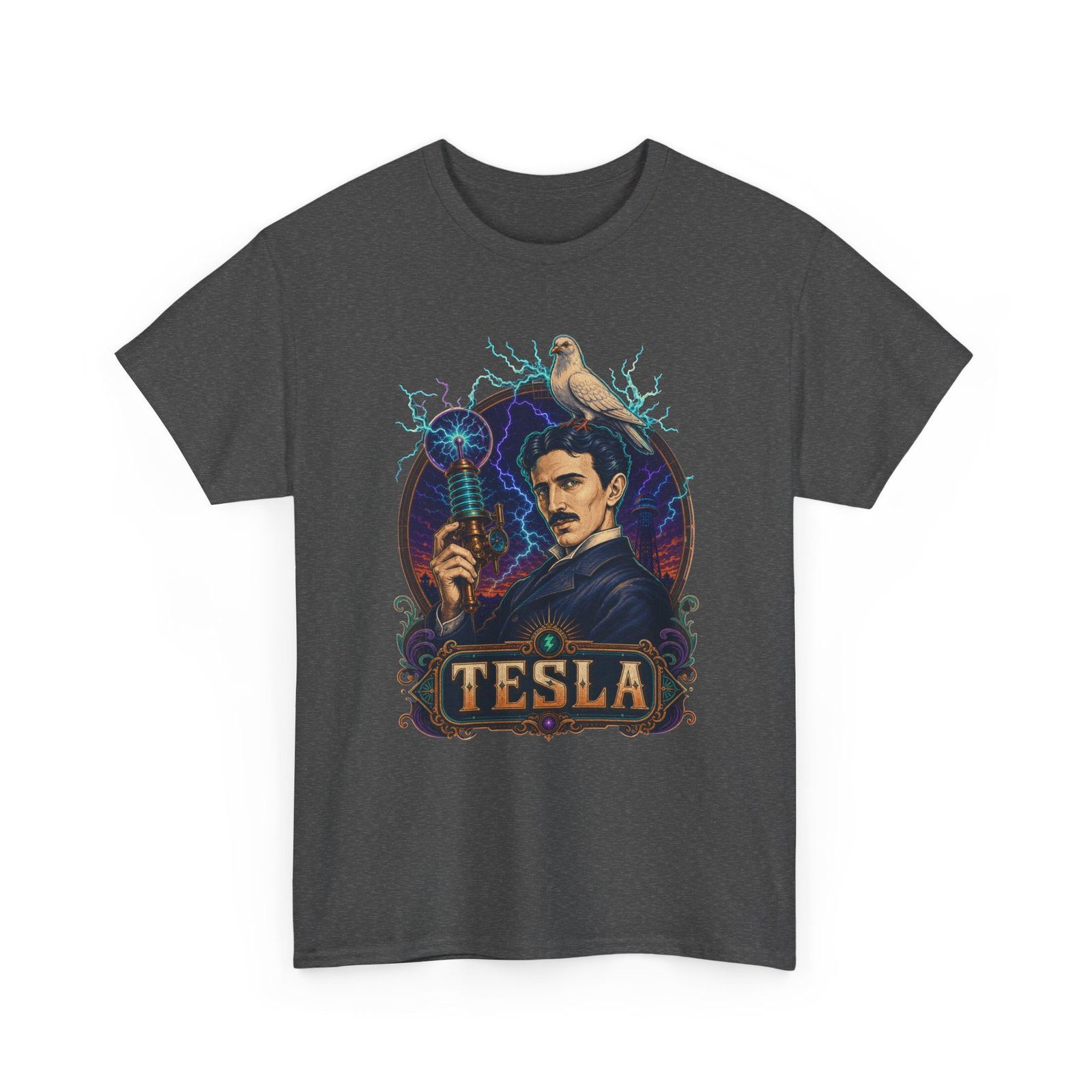 Tesla Strikes Again - Unisex T-Shirt – Funny Nikola Tesla - Science Lightning - Image 16