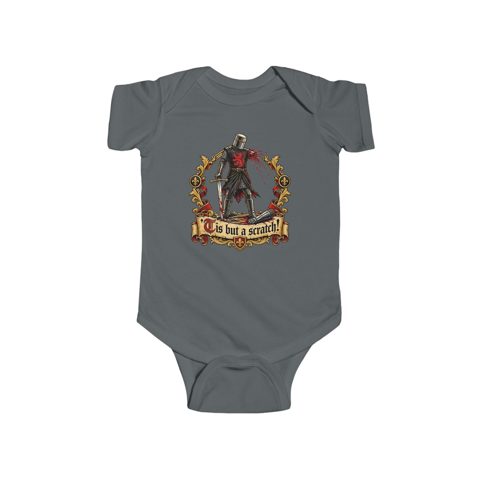 'Tis But A Scratch Baby - One Piece Bodysuit – Funny Monty Python - Holy Grail - Image 7