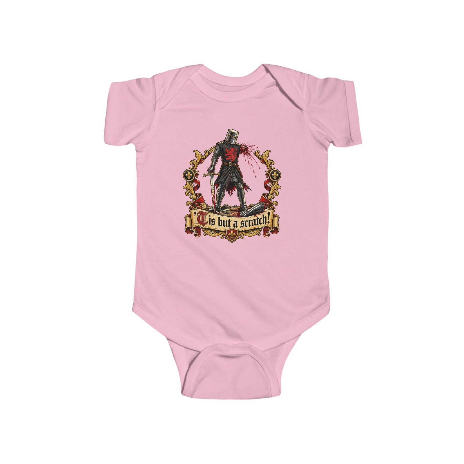 'Tis But A Scratch Baby - One Piece Bodysuit – Funny Monty Python - Holy Grail - Image 8