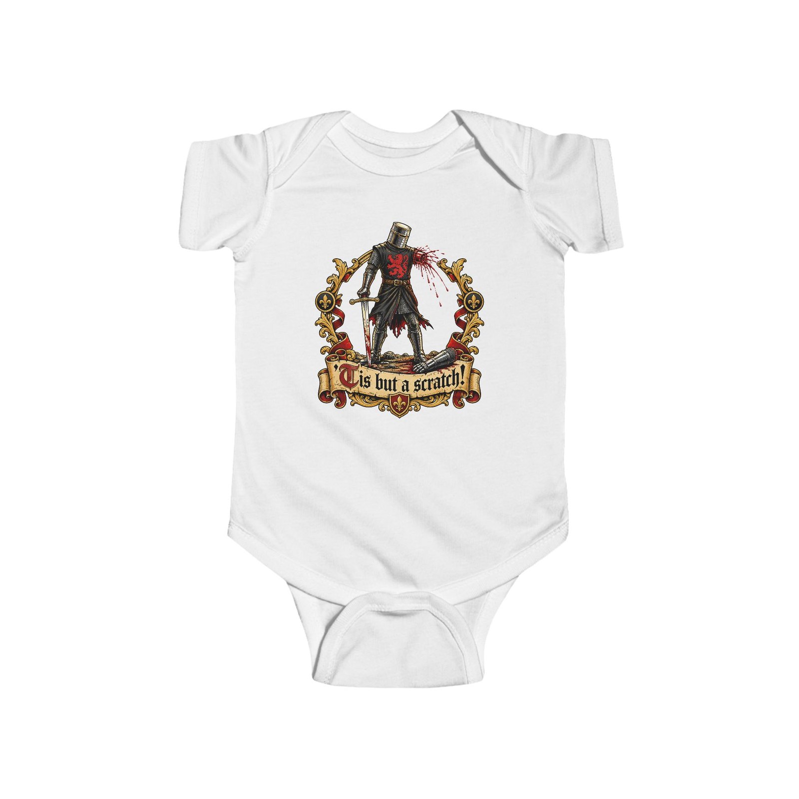 'Tis But A Scratch Baby - One Piece Bodysuit – Funny Monty Python - Holy Grail