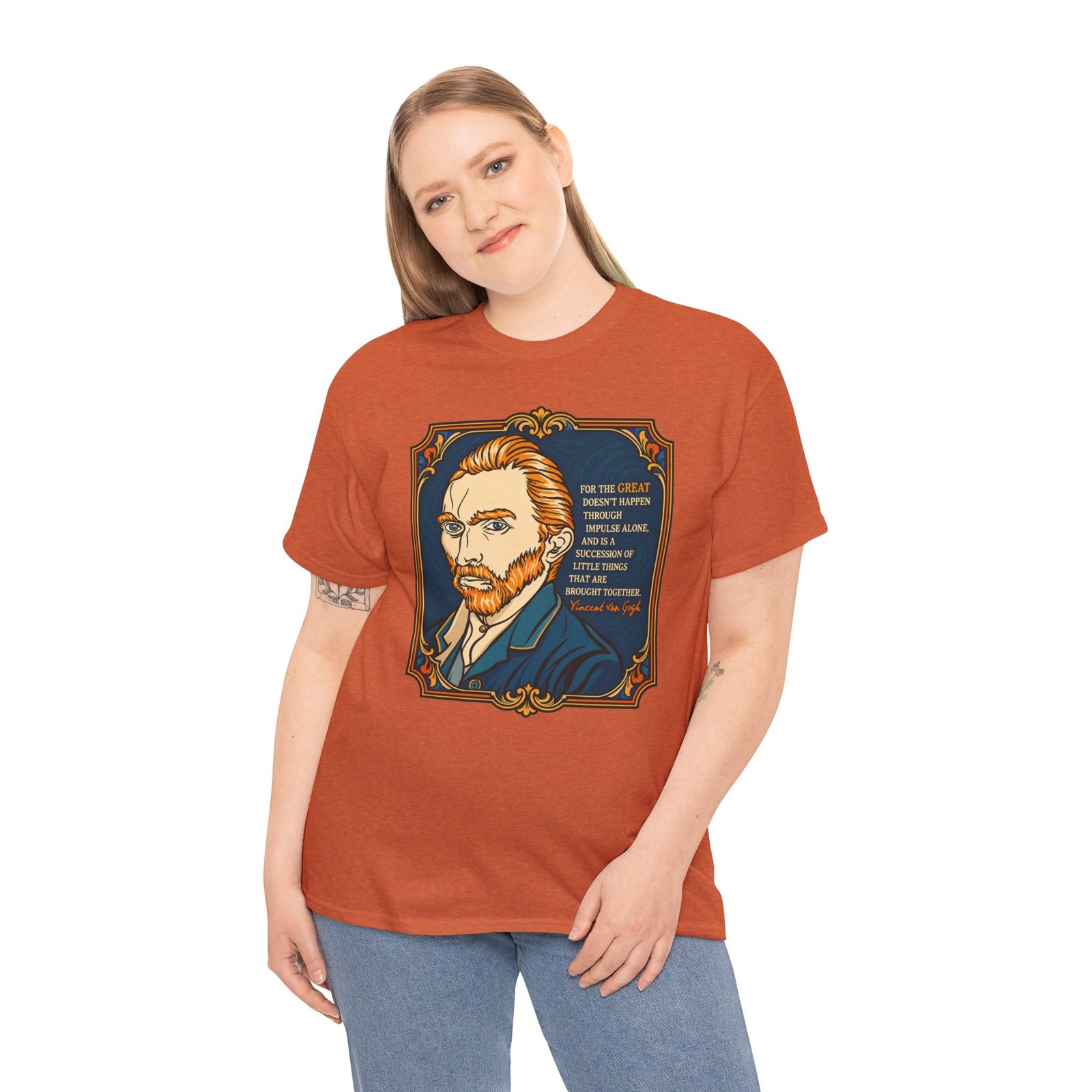 Vincent van Gogh Inspirational Quote – Unisex T-Shirt – Great Things Take Time - Image 7