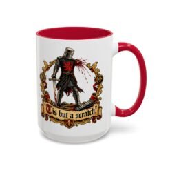 'Tis But a Scratch - Color Accent Mug – Funny Monty Python - Black Knight - Image 11