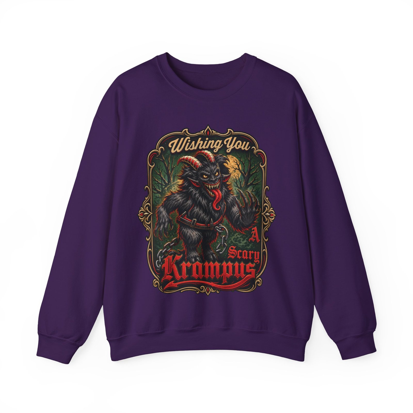 Wishing You a Scary Krampus - Unisex Sweatshirt – Dark Christmas Horror - Image 21