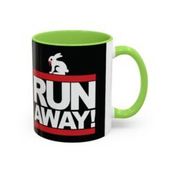 Run Away! Killer Rabbit – Color Accent Mug – Monty Python – Retro Hip-Hop Style - Image 7