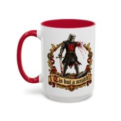 'Tis But a Scratch - Color Accent Mug – Funny Monty Python - Black Knight - Image 12