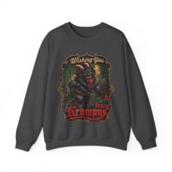 Wishing You a Scary Krampus - Unisex Sweatshirt – Dark Christmas Horror - Image 18