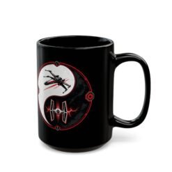 Balance of the Force – Black Mug – Yin Yang Galactic Starfighter Design - Image 6