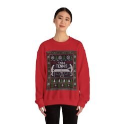 Table Tennis Ugly Christmas Sweatshirt – Serve Up the Holiday Spirit - Image 6