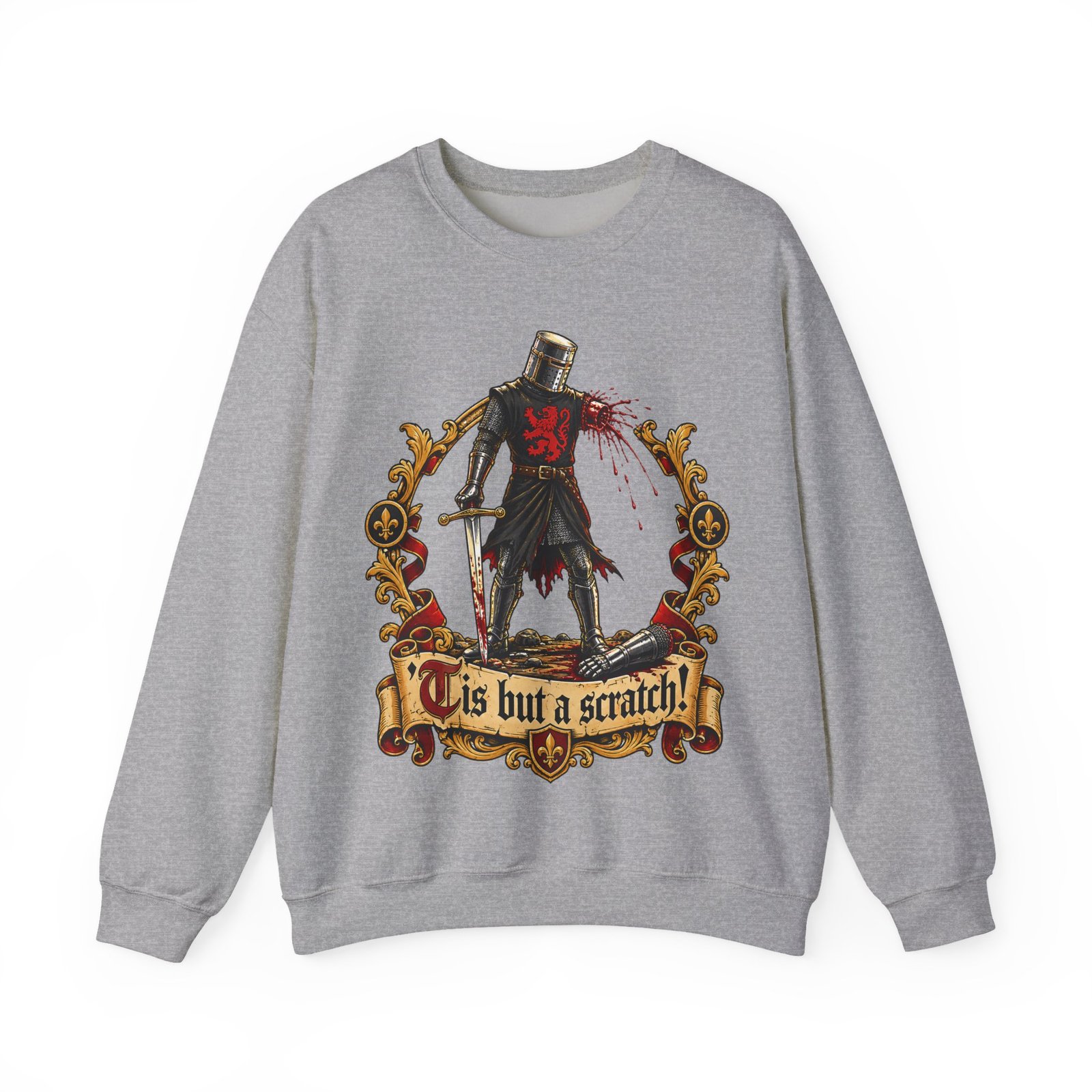 'Tis But A Scratch - Unisex Sweatshirt – Funny Monty Python Black Knight - Image 16