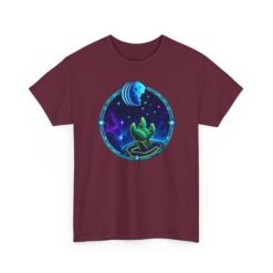 Reach for the Cookie - Unisex T-Shirt – Cute Green Space Creature - Floating Cookie - Image 10