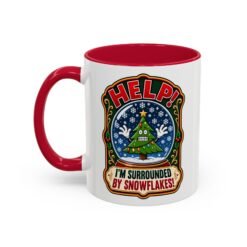 Help! I'm Surrounded By Snowflakes - Color Accent Mug – Funny Sarcastic Christmas - Image 14