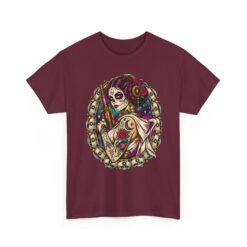 Tattooed Sugar Skull Princess - Unisex T-Shirt – Floral Cosmic Rebel - Tattoo Art - Image 10