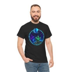 Reach for the Cookie - Unisex T-Shirt – Cute Green Space Creature - Floating Cookie - Image 3