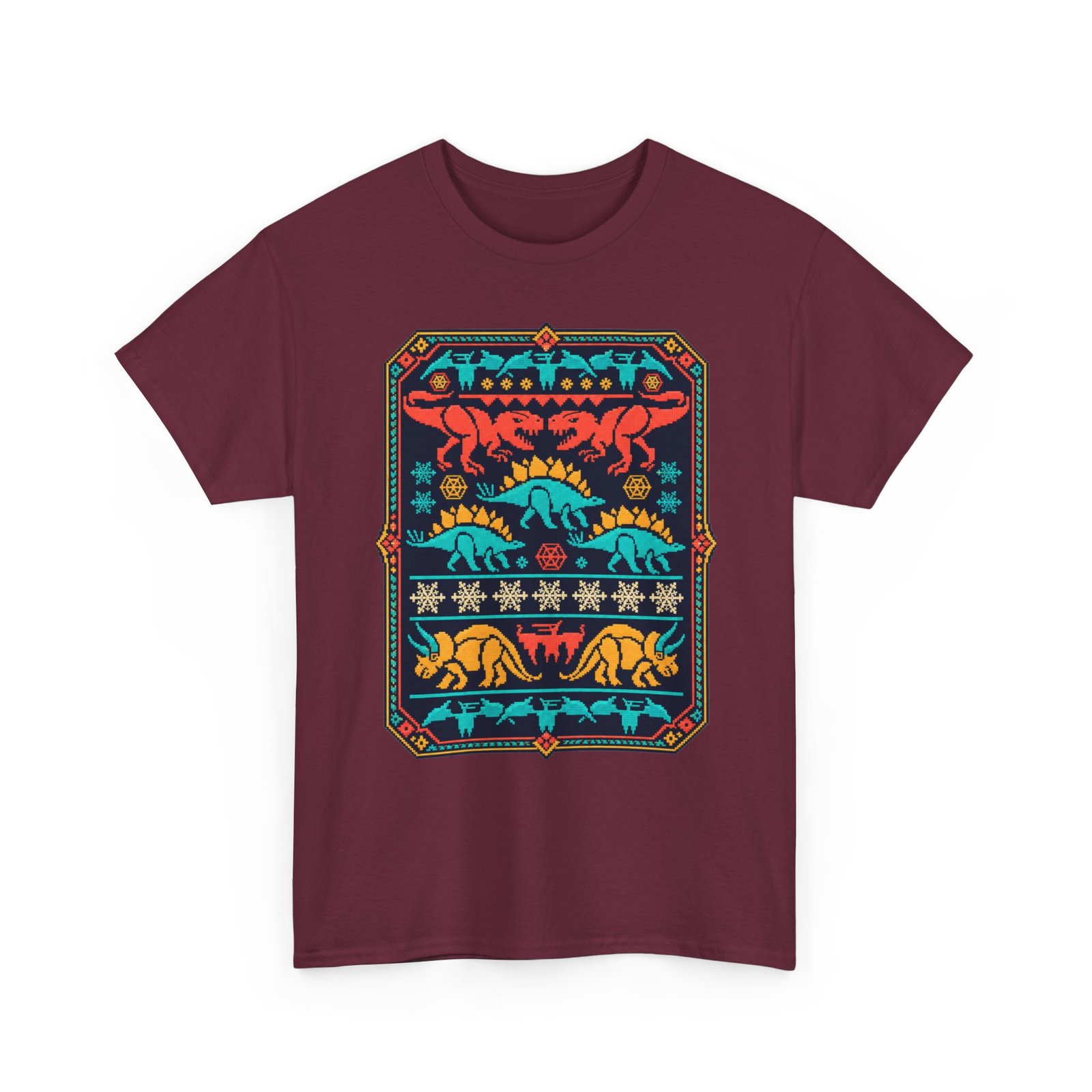 Dino-Mite Christmas - Unisex T-Shirt – Funny Dinosaur - Ugly Christmas Sweater - Image 11