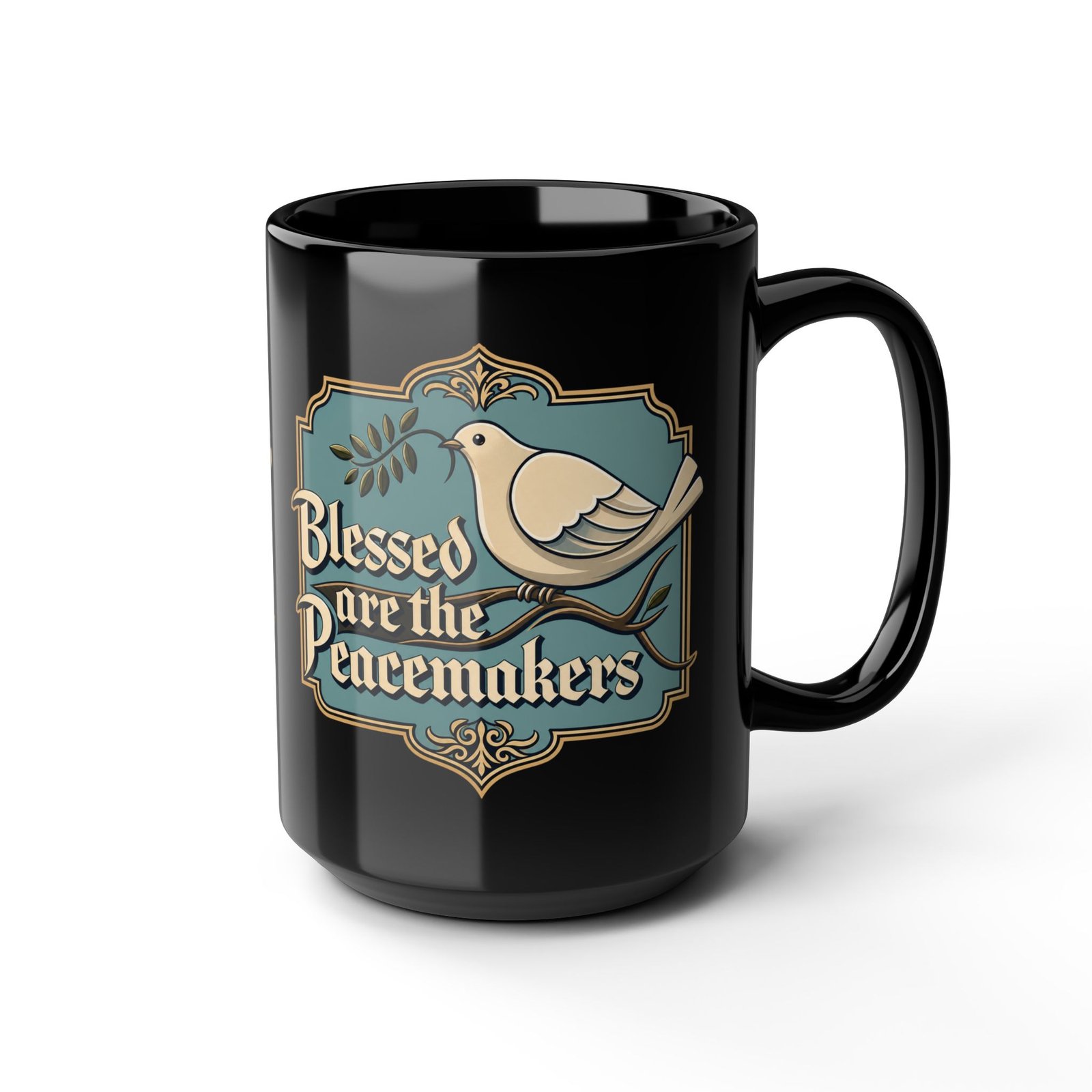 Blessed Are The Peacemakers - Black Mug – Sip with a Spirit of Peace - Image 8