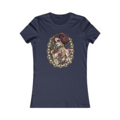 Sugar Skull Princess - Women’s T-Shirt – Floral Tattoo Art - Cosmic Royalty - Image 5