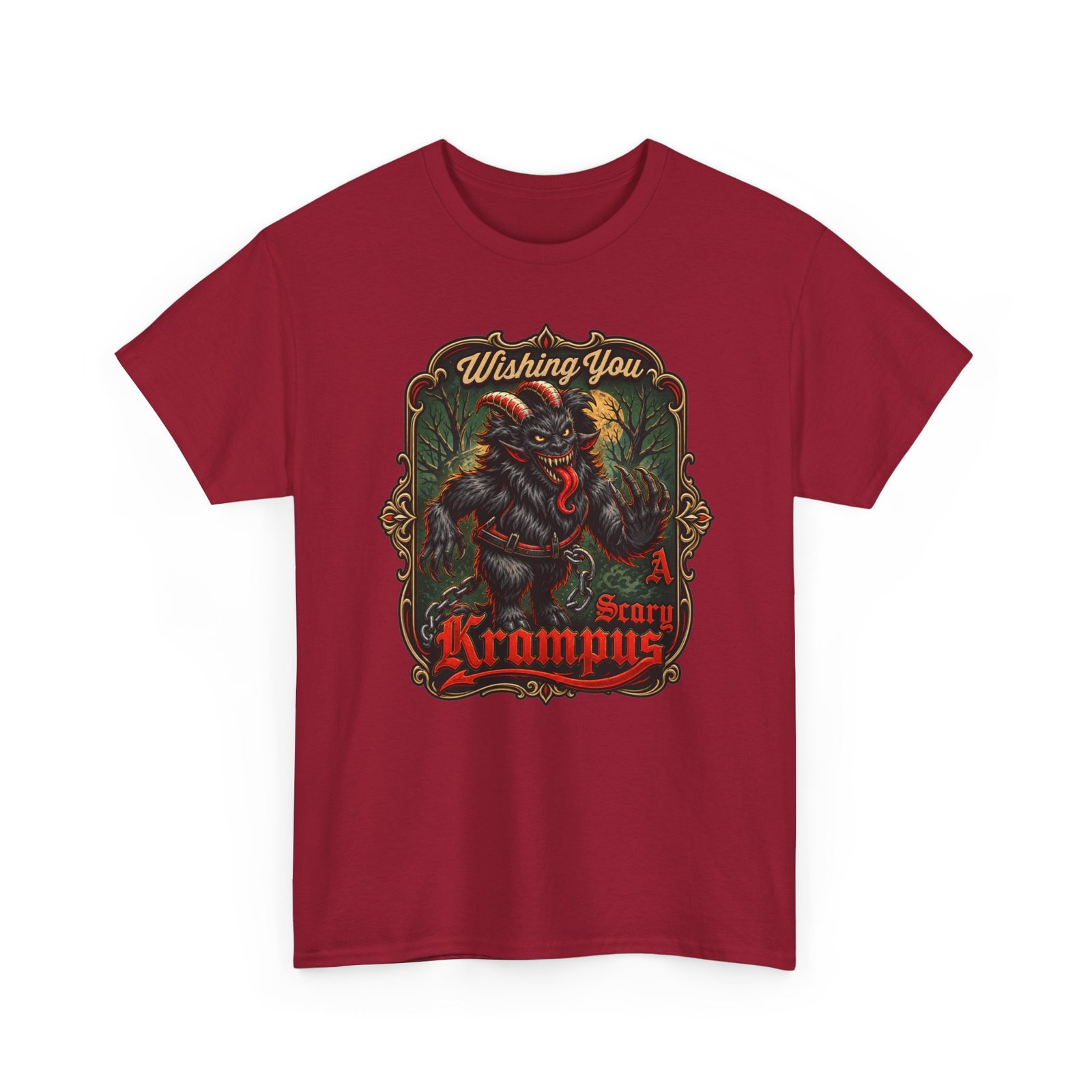 Wishing You a Scary Krampus - Unisex T-Shirt – Dark Christmas Horror - Image 29