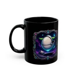 Floating Away – Black Ceramic Mug – Grogu Hover Pod Galactic Coffee Cup - Image 2