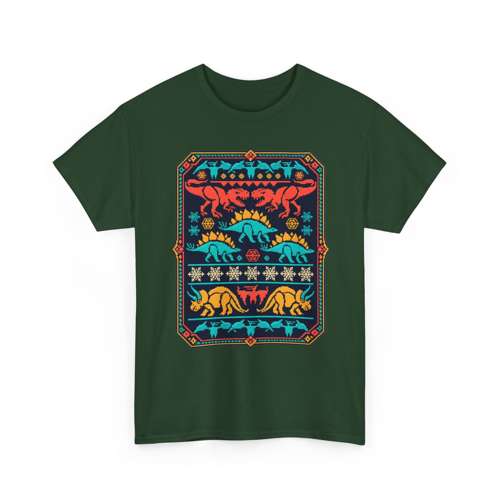 Dino-Mite Christmas - Unisex T-Shirt – Funny Dinosaur - Ugly Christmas Sweater - Image 13