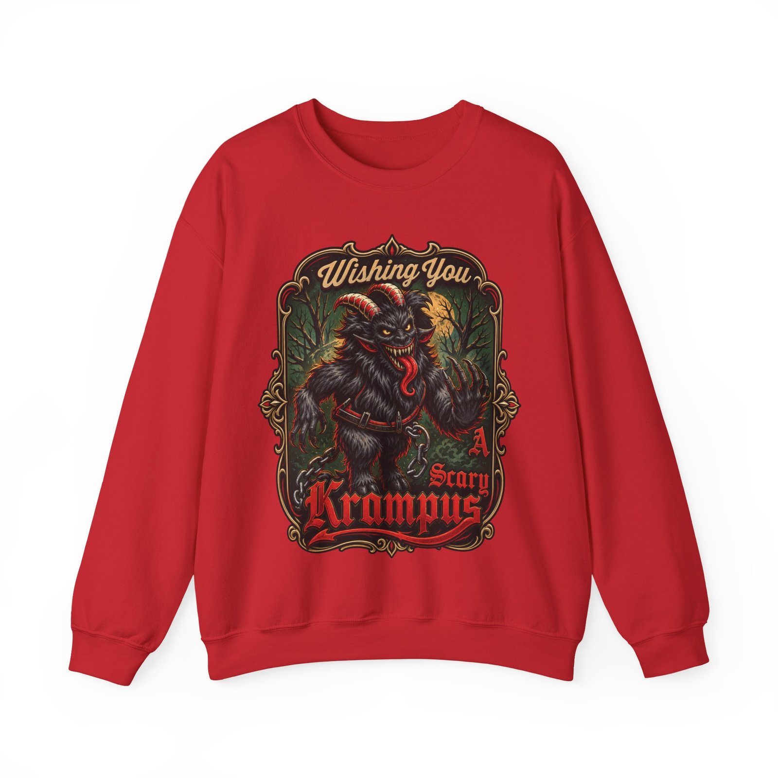 Wishing You a Scary Krampus - Unisex Sweatshirt – Dark Christmas Horror - Image 22