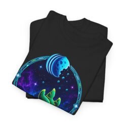 Alternative view of Reach for the Cookie - Unisex T-Shirt – Cute Green Space Creature - Floating Cookie