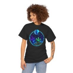 Reach for the Cookie - Unisex T-Shirt – Cute Green Space Creature - Floating Cookie - Image 6