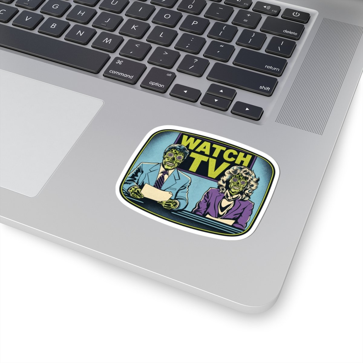 Watch TV - Indoor Sticker – They Live, Alien News - Retro Sci-Fi - Dystopian Decal - Image 14