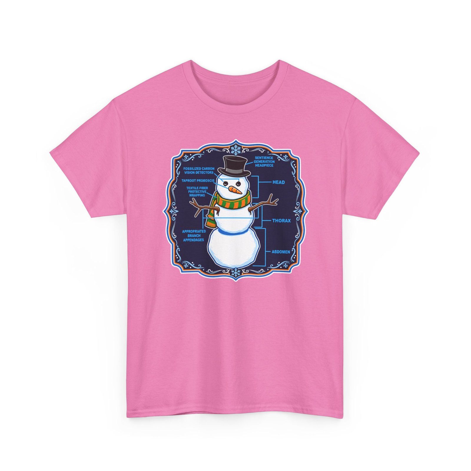 Snowman Anatomy - Unisex T-Shirt – Funny Christmas - Winter Science Diagram Tee - Image 19